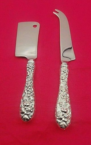 Rose By Stieff Sterling Silver Cheese Server And Knife Serving Set Custom Made