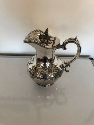Stunning Large Bulbous Shaped Silver Plated Claret /water Jug (walker & Hall)