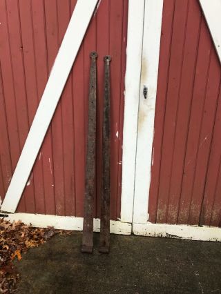 Matches Pr Antique Hand Forged Barn Door Strap Hinge Gate Iron 59” X 3.  5” Wide