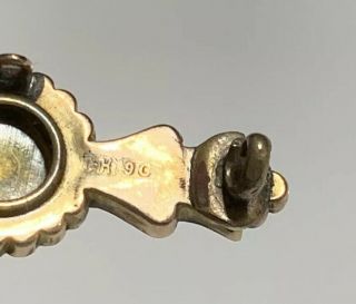 Antique Victorian Hallmarked 9ct Gold Mourning Locket Back Brooch 2