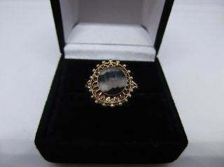 Vintage 9ct Gold Blue John Ring Size K