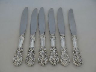 Set Of 6 Reed & Barton Sterling Silver Francis I Place Knives