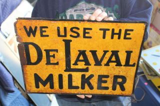 Vintage 1945 De Laval Milker Dairy Cow Milk Farm 16 " Metal Sign