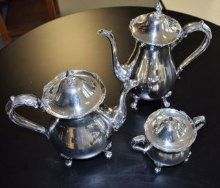 International Silver: Sylvia Webster Wilcox 3 - Pc Silverplate Coffee/tea Set