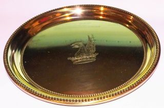 1993 Baldwin Mount Vernon Brass Plate Tray 7 " With Etched Griffin