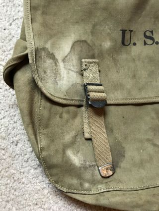 WWII US Army Musette Bag,  Named,  1942 Dated, 2