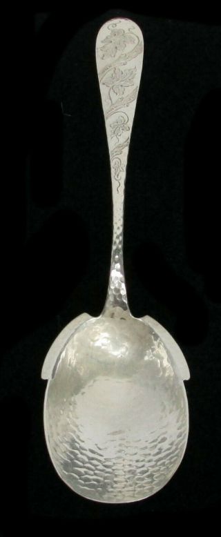 Hand Hammered Sterling Silver Wm H Saxton 9 1/2 " Berry Spoon