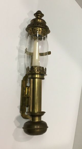 Vintage Brass Candle Sconce Holder Wall Mount Lamp Light Lantern Railroad Train