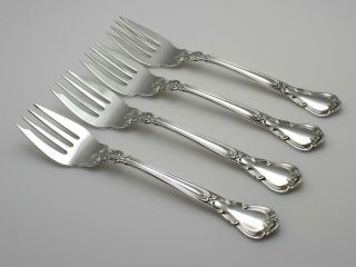 Gorham Chantilly Sterling Silver Salad Forks - 6 1/2 " - Set Of 4 - No Monogram