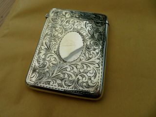 Solid Sterling Silver English Hallmarked Birmingham Date 1913 Calling Card Case