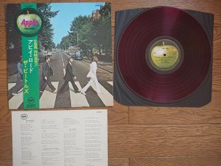 The Beatles Abbey Road Japan Lp Red Wax Obi Apple Ap - 8815