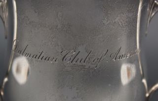 Antique Tiffany & Co Dalmatian Dog Club Sterling Silver Handled Trophy Cup,  NR 3
