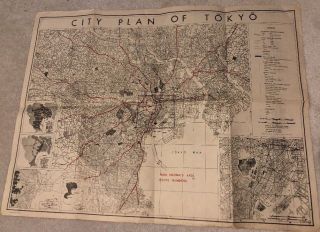 Wwii City Plan Of Tokyo August 1945 World War 2 Japan Map