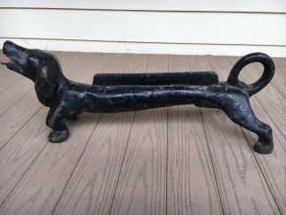 Vintage Cast Iron Dachshund Boot Scraper Weiner Dog Door Stop - 22 " Long 28 Lbs