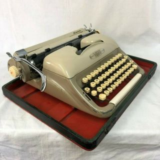 1962 Voss Karin Typewriter Vintage Portable Wuppertal West Germany L.  Carriage 2