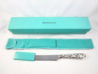 Tiffany & Co Sterling Silver Braided Knotted Woven Bread Cake Wedding Knife