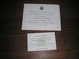 Harry Truman Invitation And Door Pass To Sanford Fox Inaugural Reception 1949