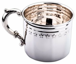 Stars & Stripes Sterling Silver Baby Cup By Empire.  Made In The Usa.  Nib
