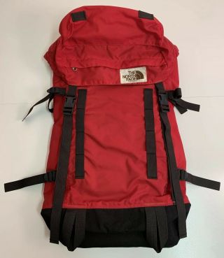 Vintage North Face Red Hiking Daypack Brown Label Backpack