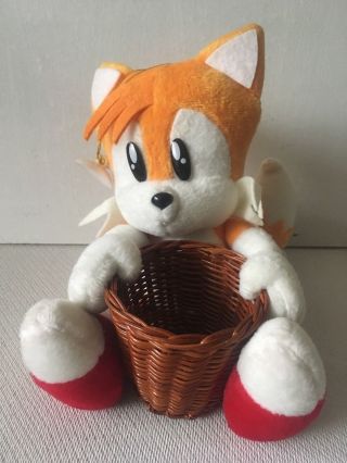 Rare Tails Basket Plush 1996 With Tag Sonic The Hedgehog Sega Toy Figure