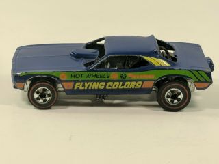 Vintage Hot Wheels Redline 1969 Cuda Flying Colors Blue Funny Car - 1:64 Scale