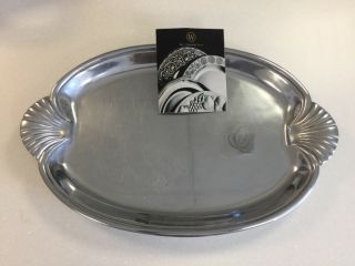 Wilton Armetale Tray Scallop Handles Large N Solid 21 " X 13.  5 "