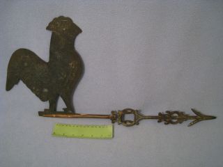 Antique Cast Iron Weathervane Arrow With Rooster