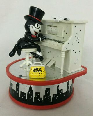 Vintage Felix The Cat In Tuxed Enesco Musical Animated Player Piano Music Box