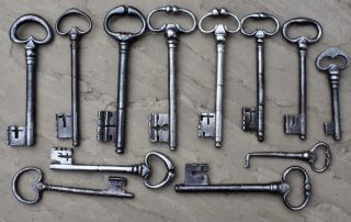 Twelve 18th Century French Wrought Iron Keys