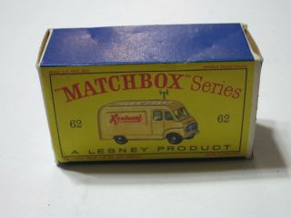 Matchbox Lesney 1963 - 62b Tv Service Van Empty Box