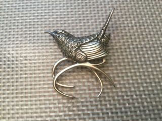 Carolina Wren Pin In Sterling Silver By Grainger Mckoy