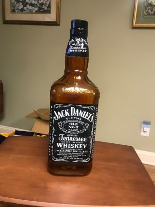 Vintage Jack Daniels Advertising Display Old No 7 19x6x6 Glass Bottle.  5 Liter B