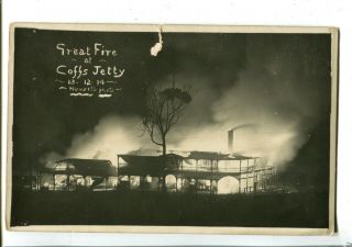 Coffs Harbour Great Fire C.  1914 Rppc
