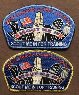 Mecklenburg County Council,  Scout Me In Set Of Two Csp’s,  Blue And Gold Border