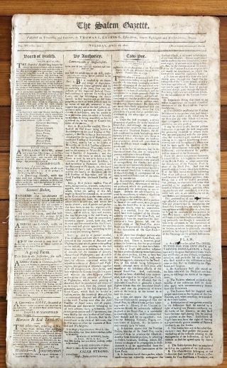 1801 Newspaper Printing 4 George Washington Revolutionary War Letters Lafayette