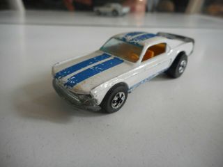 Hotwheels Ford Mustang Stocker In White/blue (made In France)