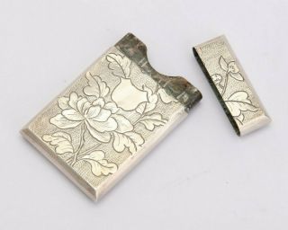 Chinese export silver card case,  Shanghai or Canton circa 1880 - 1920 unmarked 3