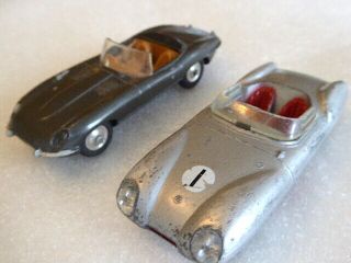 2 Corgi Sports Cars From The 1960s.  Jaguar E Type And Lotus 11.