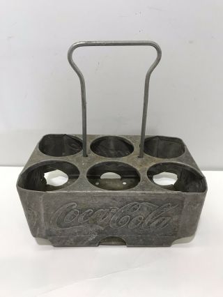 Vintage Coca Cola Coke Aluminum Metal 6 - Pack Bottle Holder Drink Carrier Caddy 2