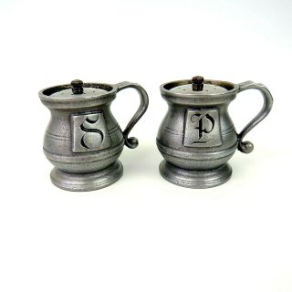 Vintage Wilton Pewter Rwp Armetale Potbelly Salt & Pepper Shakers Made In Usa