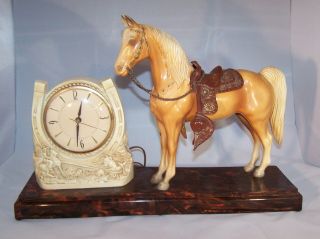 Rare 1950 - 53 Breyer Master Crafters Clock Co.  Western Horse Clock