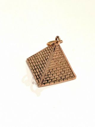Vintage 14k Gold Egyptian Pyramid Charm Vintage Gold Charm