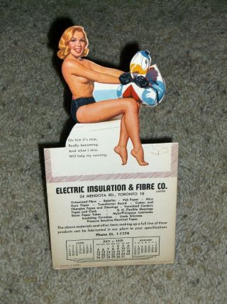 1959 Pinup Girl Self Standing Die Cut Calendar Moran Marilyn Monroe 592