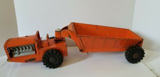 Vintage Structo Steel Toys Bottom Dump Earth Mover Orange 1950 