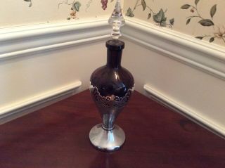 Farber Brothers Krome Chrome Amythest Decanter