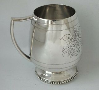 Antique Indian Boseck Calcutta Solid Silver Cup/ Mug/ H 9 Cm/ 147 G