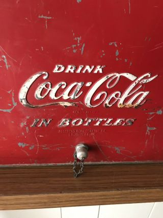 Vintage Red Metal Coca Cola COKE Cooler Ice Chest Drink Coca Cola 2