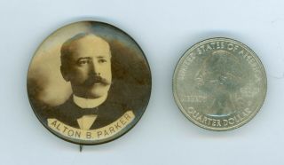 Vintage 1904 President Alton B.  Parker Political Campaign Pinback Button Sepia
