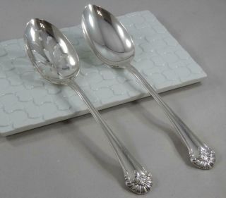 Gorham Sterling Silver Townsend Pattern Solid & Pierced Serving Spoon Set Sf172