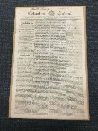 President George Washington - Act Of Congress Signed In Type - 1793 Newspaper 2